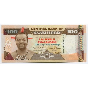 Swaziland 100 Emalangeni 2008 Commemorative