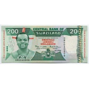 Swaziland 200 Emalangeni 2008 Commemorative