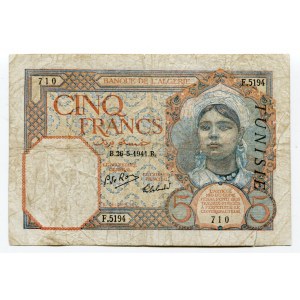 Tunisia 5 Francs 1941