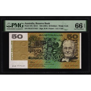 Australia 50 Dollars 1991 PMG 66 EPQ