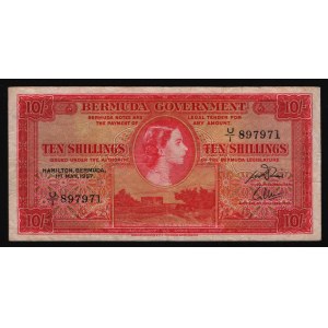 Bermuda 10 Shillings 1957