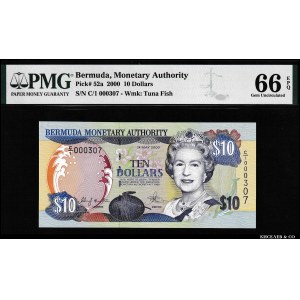 Bermuda 10 Dollars 2000 PMG 66 EPQ
