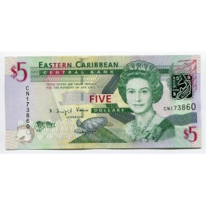 East Caribbean States 5 Dollars 2008