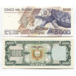 Ecuador 1000 & 5000 Sucres 1988 - 1999