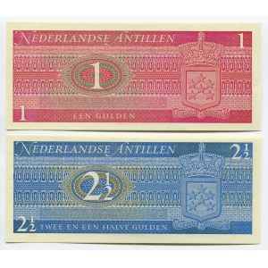 Netherlands Antilles 1 & 2-1/2 Gulden 1970