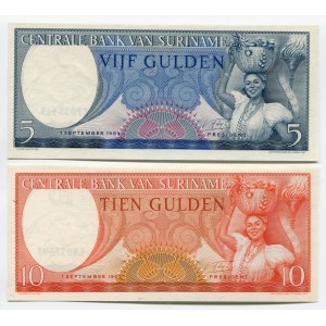 Suriname 5 & 10 Gulden 1963