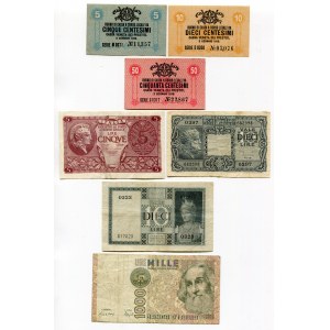 Italy Lot of 7 Banknotes 1916 - 1982