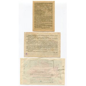 Russia - USSR & France Lot of 3 Lottery Tickets 1935 - 1944