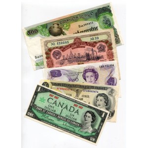 World Lot of 5 Notes 20th Century
