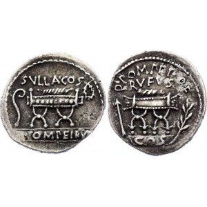 Roman Republic Q. Pompeius Rufus AR Denarius 54 BC
