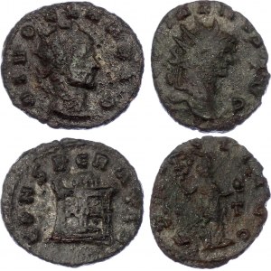 Roman Empire Lot of 2 Coins Claudius II & Gallienus AR Antoninianus 253 - 268 AD
