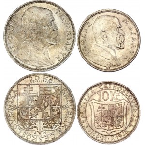 Czechoslovakia 10 & 20 Korun 1928 - 1937