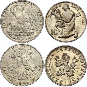 Czechoslovakia 10 & 100 Korun 1949 - 1955