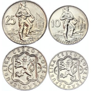 Czechoslovakia 10 & 25 Korun 1954