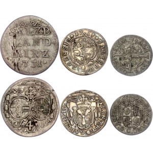 Austria Salzburg 1 - 2 - 4 Kreuzer 1686 - 1731