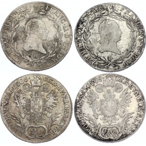 Austria 2 x 20 Kreuzer 1805 & 1806 B