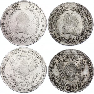 Austria 2 x 20 Kreuzer 1806 & 1808 A