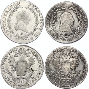 Austria 2 x 20 Kreuzer 1809 & 1810