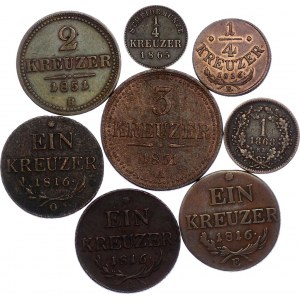 Austria Lot of 8 Coins 1816 - 1868