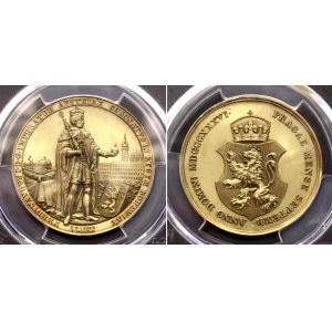 Austria 4-1/2 Ducats Medal 1836 Coronation of Bohemian King Ferdinand I in Prague PCGS SP62