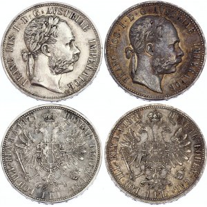 Austria 2 x 1 Florin 1875 & 1876