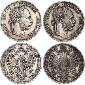 Austria 2 x 1 Florin 1880 & 1881