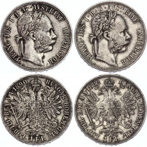 Austria 2 x 1 Florin 1882 & 1890