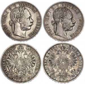 Austria 2 x 1 Florin 1887 & 1888