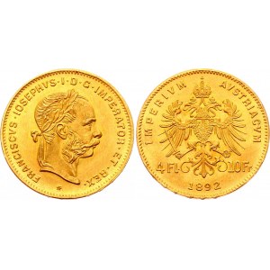 Austria 4 Florin / 10 Francs 1892
