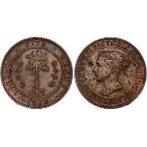 Ceylon 5 Cents 1890