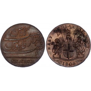 British India Madras 20 Cash 1808