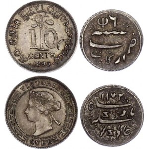British India Madras & Ceylon 1/4 Rupee - 10 Cents 1817 - 1893