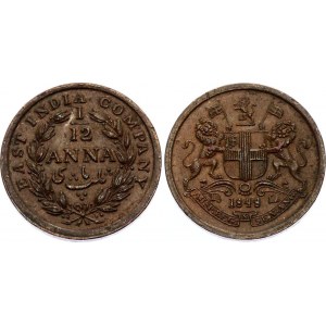 British India 1/12 Anna 1848 C
