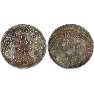 British India 1/4 Rupee 1885 C
