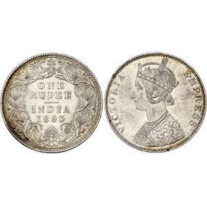 British India 1 Rupee 1893 B