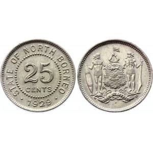 British North Borneo 25 Cents 1929 H RARE ONE YEAR TYPE