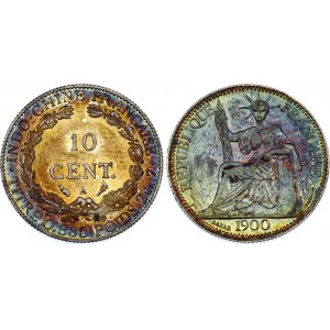 Indochina 10 Centimes 1900 A