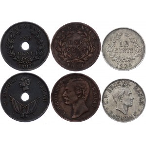 Sarawak Lot of 3 Coins 1870 - 1934