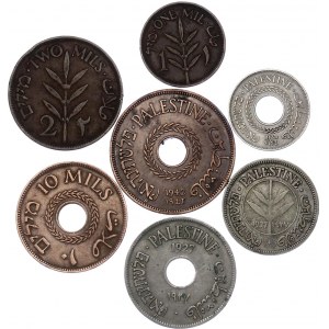 Palestine Lot of 7 Coins 1927 - 1943