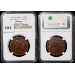 South Africa Griquatown Penny 1890 Pattern NGC MS 64 BN