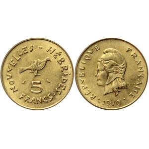 New Hebrides 5 Francs 1970