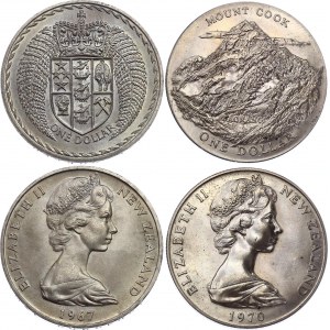 New Zealand 2 x 1 Dollar 1967 - 1970