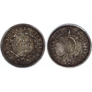 Bolivia 5 Centavos 1891 PTS CB