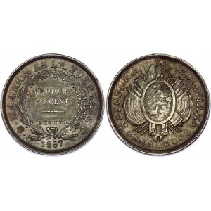 Bolivia 50 Centavos 1897 PTS CB