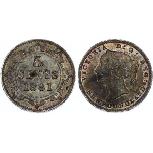 Canada Newfoundland 5 Cents 1881