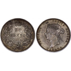 Canada 25 Cents 1874 H
