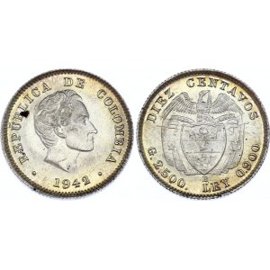 Colombia 10 Centavos 1942 B