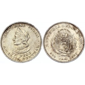 El Salvador 1 Peso 1908 C.A.M.