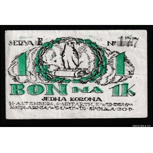 Russia - Ukraine Lwow Altenbergs Books Shop 1 Krona 1915 Very Rare