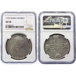 Russia 1 Rouble 1729 R1+ NGC AU 58